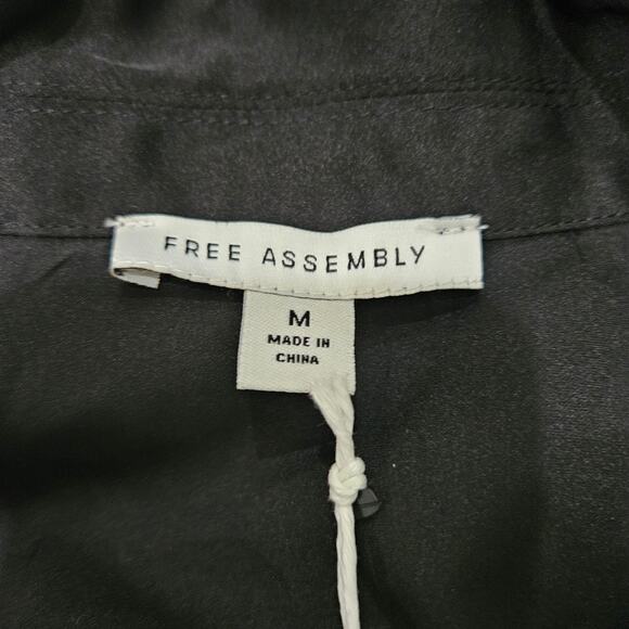 Free Assembly Women's Medium Long Sleeve Black Pleated Mini Dress NWT - Picture 6 of 9